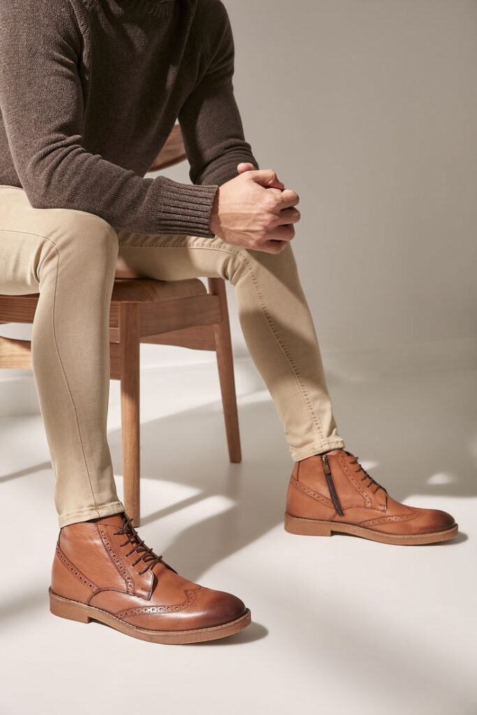 brown Chelsea shoes boots