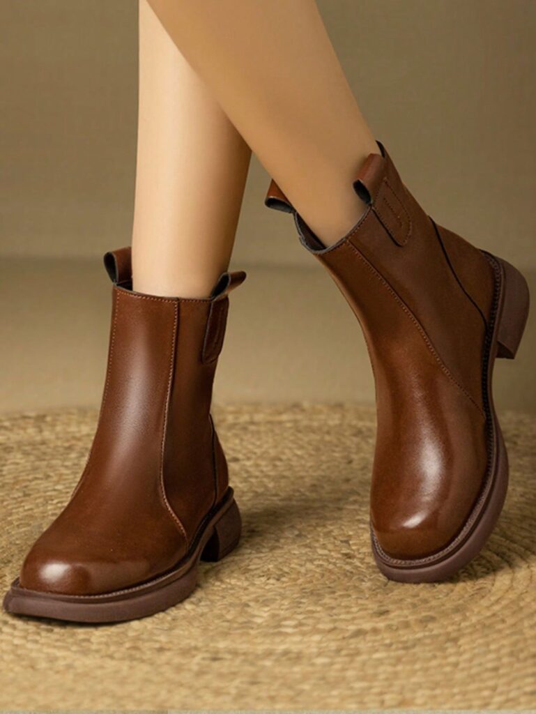 brown Chelsea shoes boots